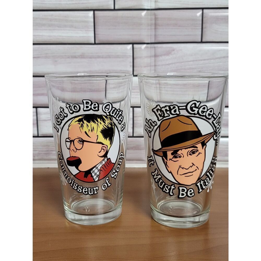 Set of 2 Christmas Story Collector Glasses
